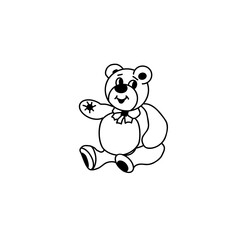 toy bear, sketch vector illustration, isolated on a white background.