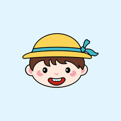 cartoon child with hat