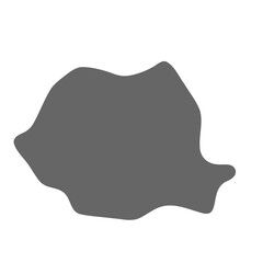 Romania country simplified map. Grey stylish smooth map. Vector icons isolated on white background.