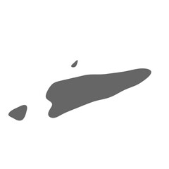 East Timor country simplified map. Grey stylish smooth map. Vector icons isolated on white background.