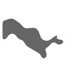 Uzbekistan country simplified map. Grey stylish smooth map. Vector icons isolated on white background.