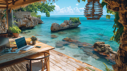 Home office in the carribean