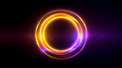 Lighting effect, bright illuminated circles on dark background