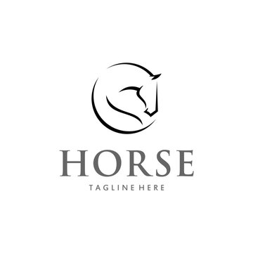 line horse vector logo 