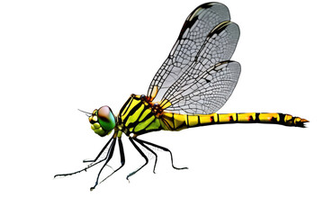 a high quality stock photograph of a single dragonfly close up full body isolated on a white background - Powered by Adobe