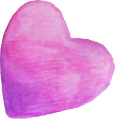 Watercolor pink heart, design element for invitation and greeting card. Romantic background. transparent, png.Pink heart