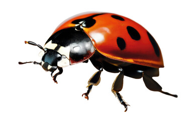Fototapeta premium a high quality stock photograph of a single ladybug close up full body isolated on a white background