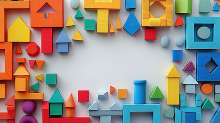 concept of Belonging Inclusion Diversity Equity DEIB,  multicolor wooden blocks architecture frame
