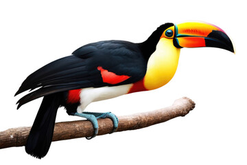 a high quality stock photograph of a single toucan full body isolated on a white background