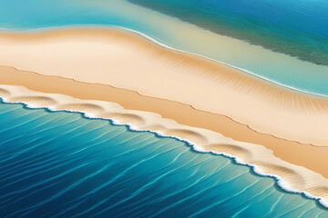 Abstract Coastal Serenity: Sand and Wave Symphony
