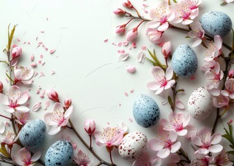 Spring Blossoms and Easter Eggs. Happy Easter!