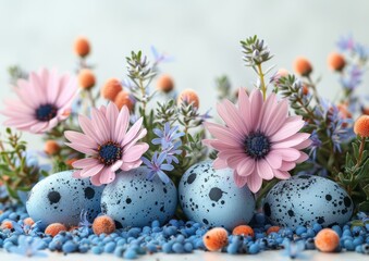 Spring Blossoms and Easter Eggs. Happy Easter!