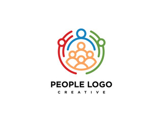 Human concept logo. Community human Logo template vector.	