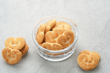 Tasty Almond Cookies with heart shape 
