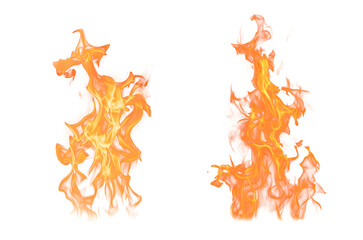 Tall fire isolated on a transparent background