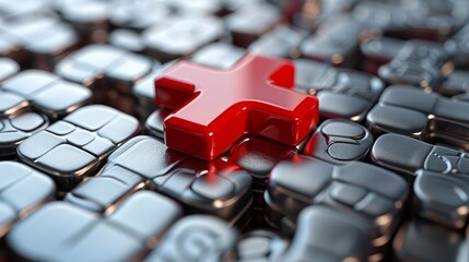 Red cross as a symbol of medical health healthcare insurance symbol concept.