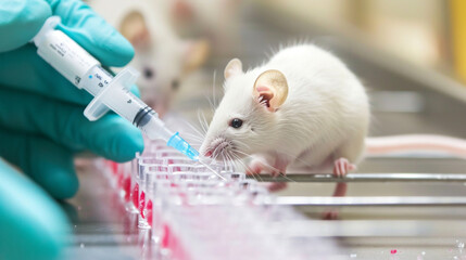 testing drugs and vaccine on mice. Generative Ai