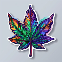 Marijuana Cannabis Leaf Symbol Logo Illustration, Generative AI