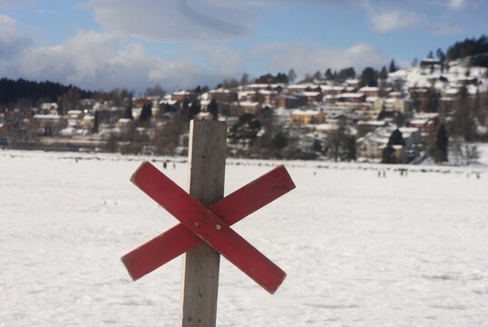 cross in the snow