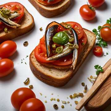Tostas de Pan con Anchoas y Tomate - Spanish Bruschetta Delight