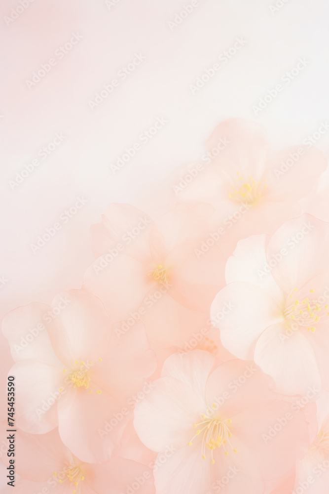 Poster A dreamy scene unfolds as a cluster of flowers sways gently in a soft blur, creating a mesmerizing and enchanting display of colors and shapes