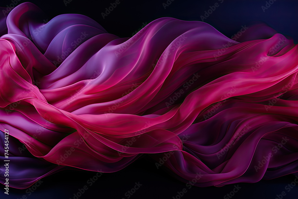 Aufkleber A vibrant purple and pink fabric dances gracefully in the wind, creating a mesmerizing display of movement and colors