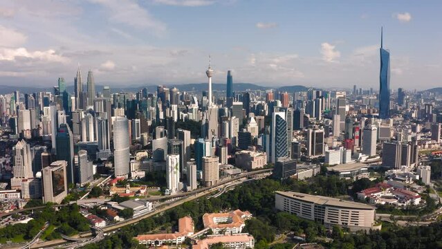 Aerial view of Kuala Lumpur City on a sunny day