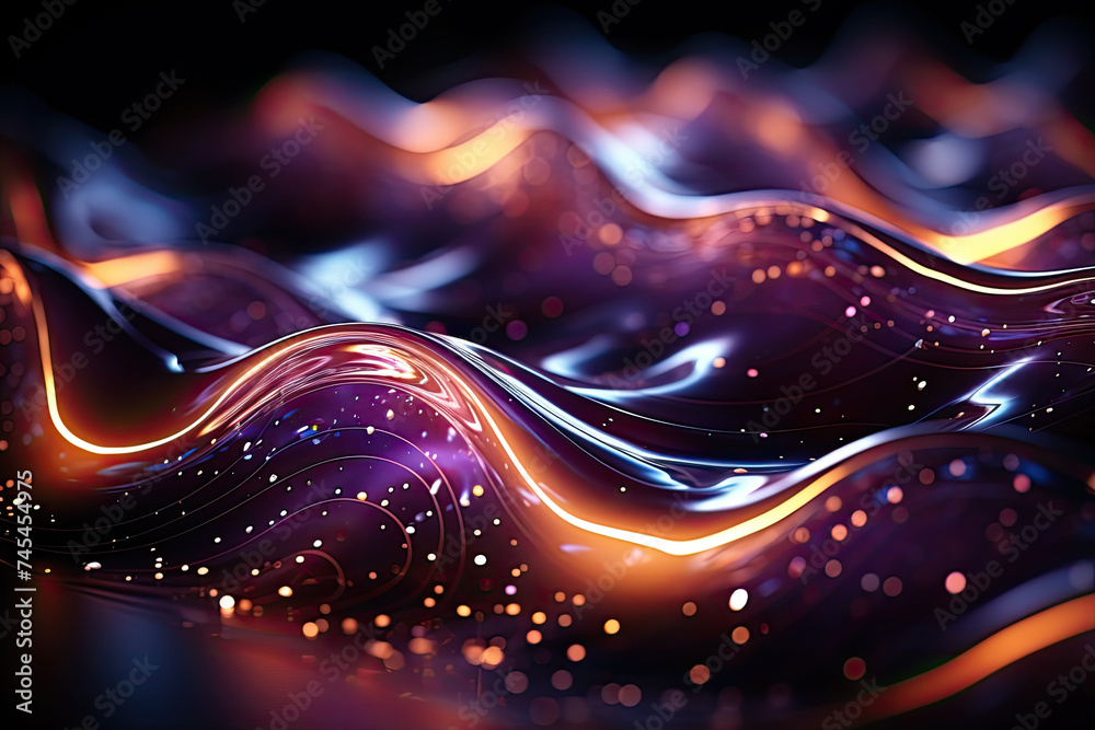 Aufkleber a computer-generated depiction of a magnificent wave of light rippling gracefully across the digital