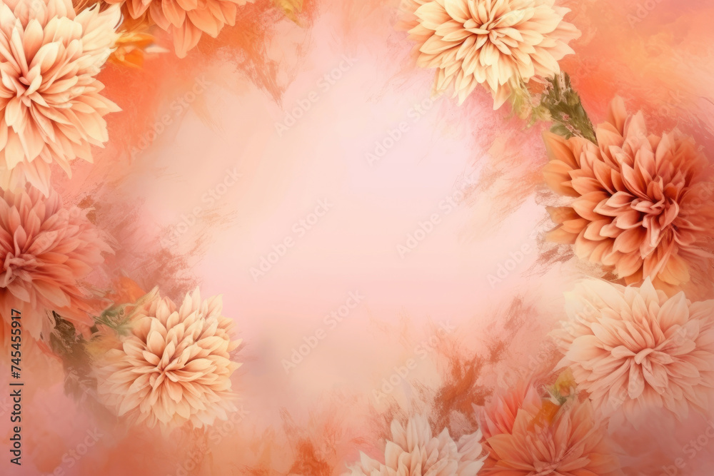 Poster A variety of colorful flowers arranged beautifully on a soft pink background, creating a captivating and cheerful display