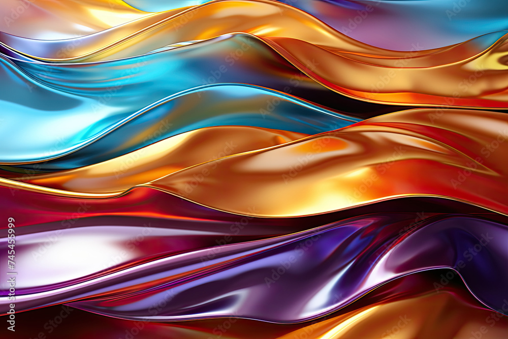Aufkleber a vibrant abstract painting depicts a wave of colors flowing gracefully across the canvas, blending 