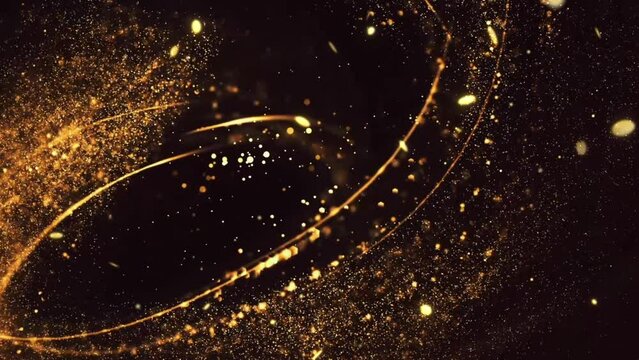 golden background with particles