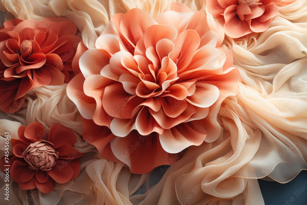 Poster a vibrant collection of various flowers beautifully displayed on a wall, adding a pop of color and l