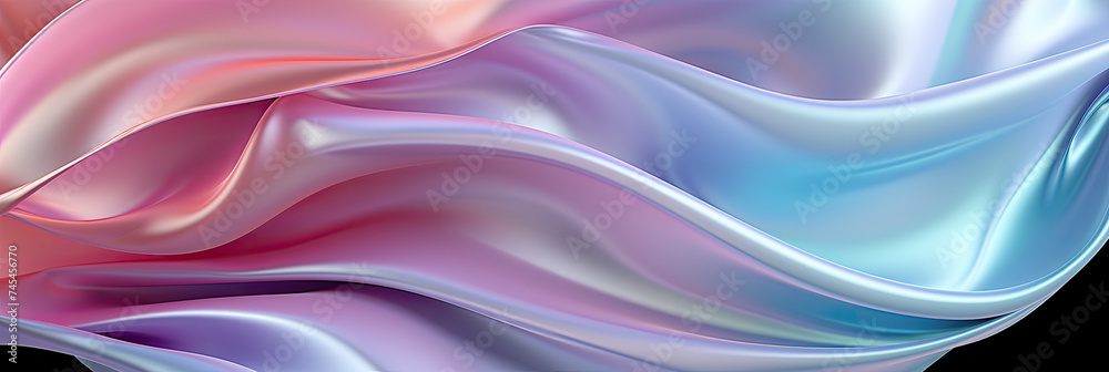 Aufkleber a dynamic abstract wave in shades of pink and blue, swirling and cascading across the canvas with en