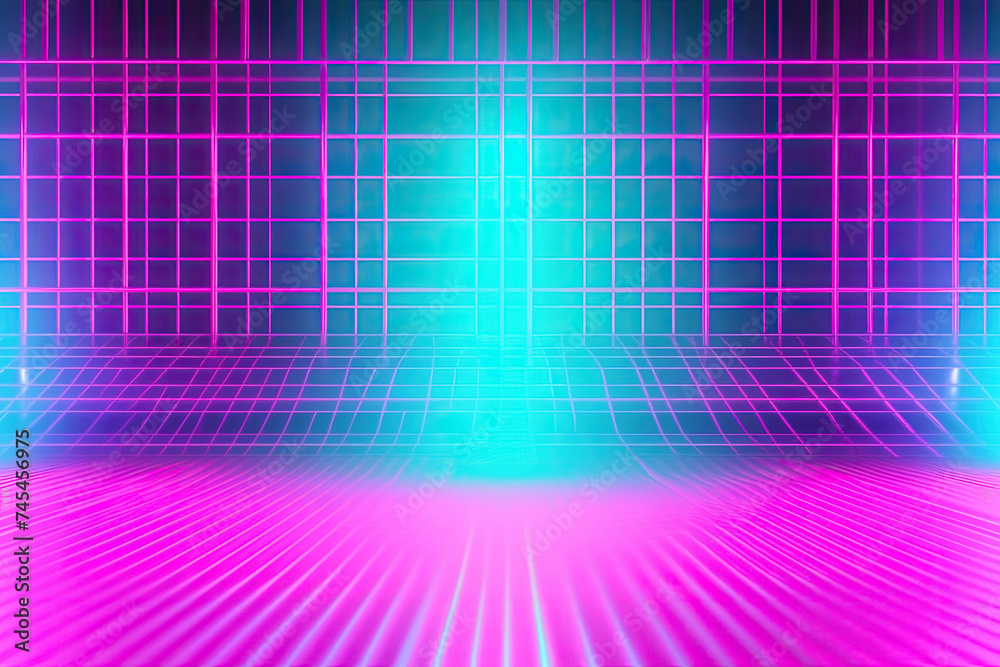 Aufkleber soft pink and blue squares dance across an abstract background in a harmonious blend of colors and s