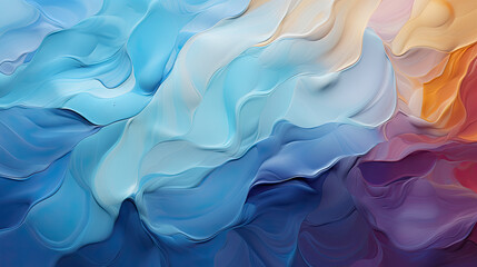 Obraz premium Abstract Blue Background: Watercolor Oil Painting Colorful Pattern Grunge Texture Wall Art. Dynamic Design Concept Artwork, Digital Art, Wallpaper