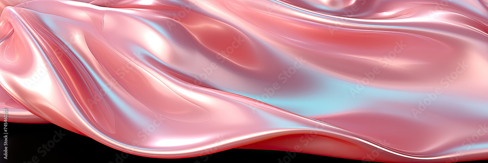 Poster a close up of a mesmerizing pink and blue fabric, showcasing intricate patterns and delicate texture