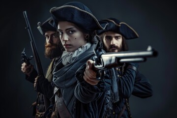 Elegant musketeer in historical attire, portraying bravery and chivalry in an enchanting renaissance setting, a symbol of classic heroism and adventure