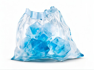 ice cube bag isolated on white background