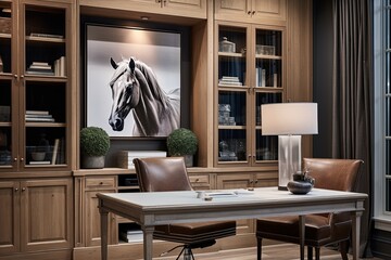 Equestrian Elegance: Saddle-Stitch Details and Racecourse Blueprints for Home Office Decors