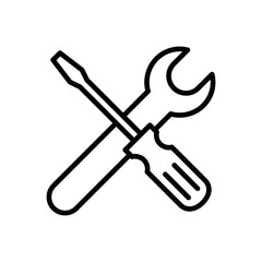 Repair tools icon vector. tool icon vector. setting icon vector. Wrench and screwdriver. support, Service