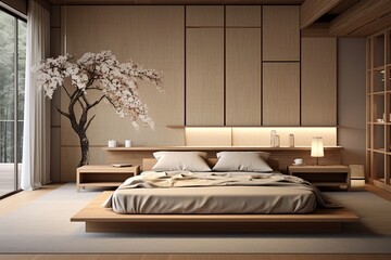 Japanese-Inspired Bedroom Ideas: Sliding Wooden Doors & Elegant Roomy Interiors