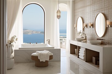 Moroccan Tile Bathroom: Luxury Penthouses with Marble Touches and Serene Views
