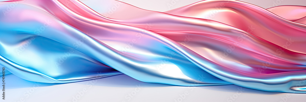 Aufkleber swirling ribbons of blue, pink, and white flow in a mesmerizing pattern, creating a serene and harmo