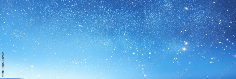 Poster A mesmerizing view of a vast blue sky adorned with countless twinkling stars, creating a breathtaking celestial spectacle