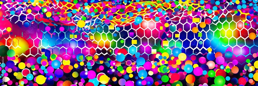 Aufkleber A vibrant abstract myriad of colors, creating a visual symphony of hues that dance across the canvas in a harmonious blend of light and shade
