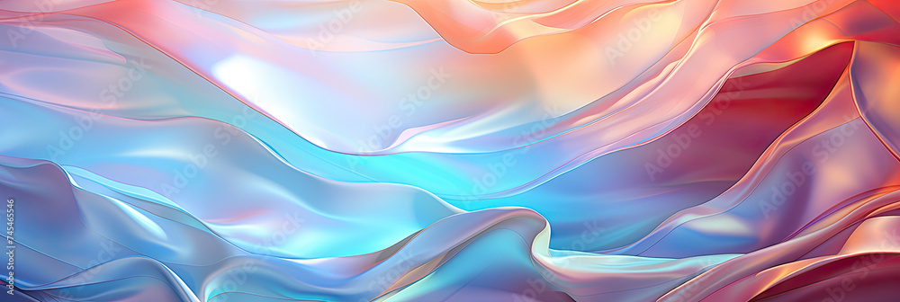 Poster intricate patterns and textures of a blue and pink fabric, revealing a harmonious blend of colors and design