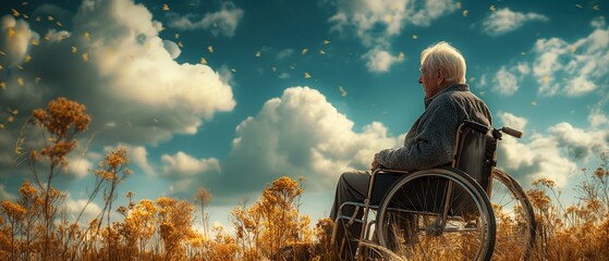 Solitude: Elderly Man in Wheelchair