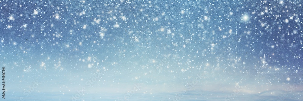 Aufkleber the night sky sparkles with falling snowflakes and twinkling stars, creating a magical and serene at