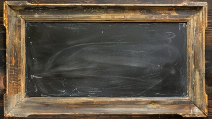 Blank blackboard in wooden frame, cut out
