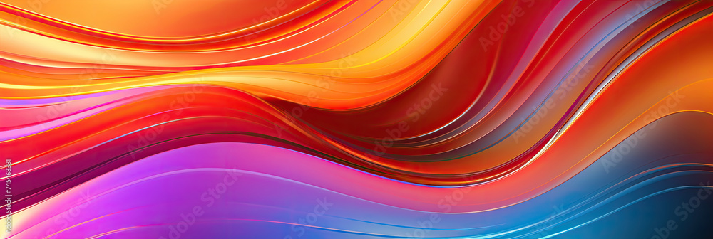Aufkleber wavy lines in various colors, creating a dynamic and energetic composition that captivates the eye